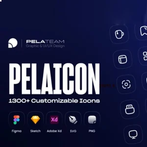 آیکون پک Pelaicon – 1300+ Customizable Icons